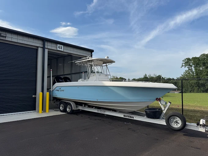 Boat and RV storage spaces at the facility