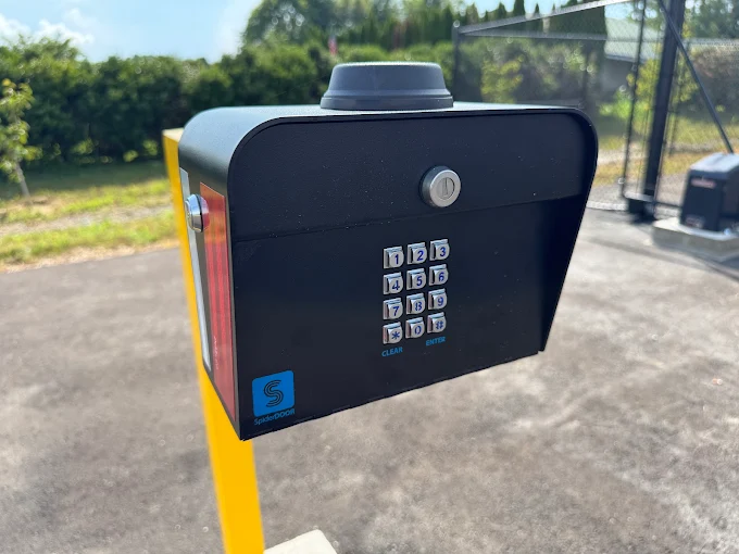 Secure keypad gate access controller at the facility entrance